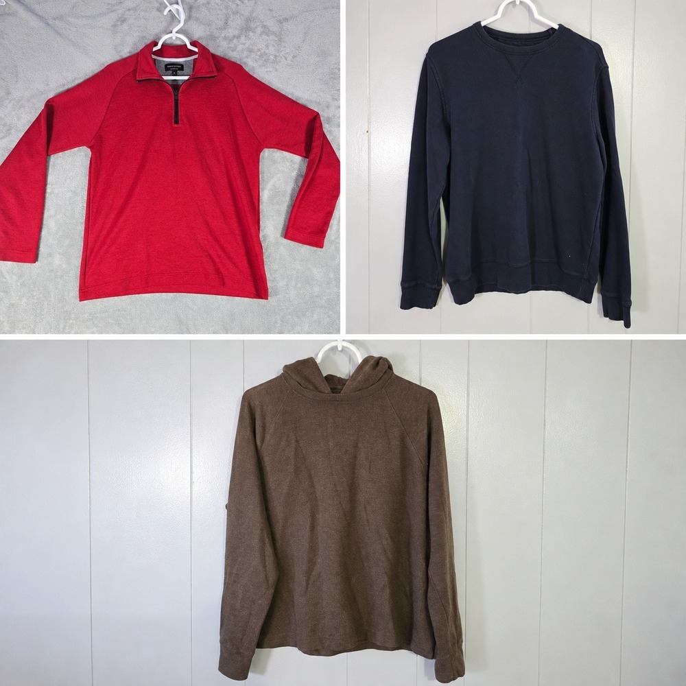 Banana Republic Tops Bundle Lot Mens M Red Quarter Zip Navy Sweatshirt Brown EUC